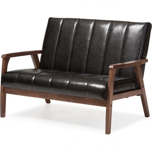 Nikko Loveseat in Black Leatherette